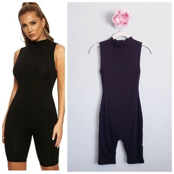 Naked Wardrobe Black Jumpsuit with High Neck and Sleeveless Design - Picture 8 of 8